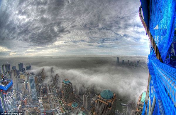 A foggy Manhattan...as seen from the 80th floor of 1 World Trade Center.