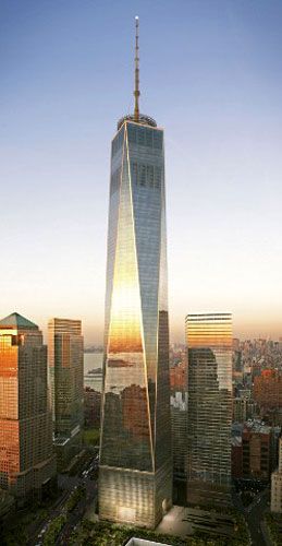 An updated rendering of the 1 World Trade Center (1 WTC), released on May 10, 2012.