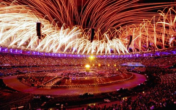 London's Olympic Opening Ceremony concludes with fireworks on July 27, 2012.