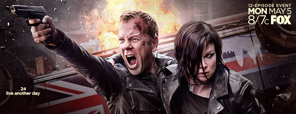 Jack Bauer (Kiefer Sutherland) and Chloe O'Brian (Mary Lynn Rajskub) are back to fight terrorists in 24: LIVE ANOTHER DAY.