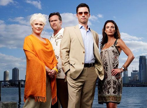 Sharon Gless, Bruce Campbell, Jeffrey Donovan and Gabrielle Anwar star in USA Network's BURN NOTICE.