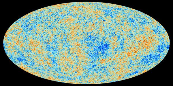 An image of the Cosmic Microwave Background Radiation...taken by the European Space Agency's Planck satellite.