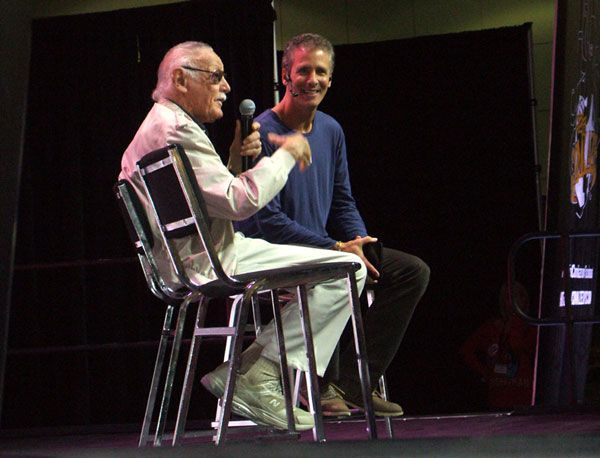 Stan Lee addresses the crowd at his Comikaze Expo in downtown Los Angeles, on November 2, 2013.