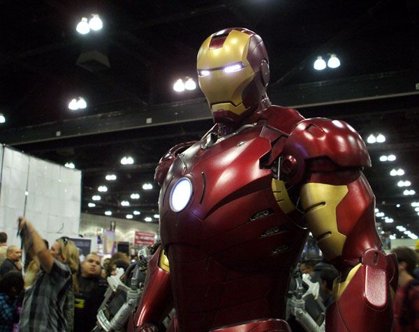 An IRON MAN maquette on display at Stan Lee's Comikaze Expo in downtown Los Angeles, on November 2, 2013.