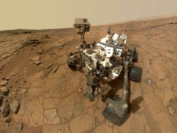 A new self-portrait of NASA's Curiosity Mars rover, taken with a camera on her robotic arm on February 3, 2013.
