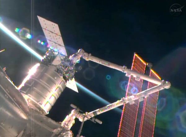 The Cygnus Orb-D1 spacecraft is berthed to the ISS, on September 29, 2013. The Cygnus Orb-D1 spacecraft is berthed to the ISS, on September 29, 2013.