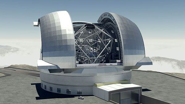 A computer-generated art concept of the European Southern Observatory's (ESO) Extremely Large Telescope.
