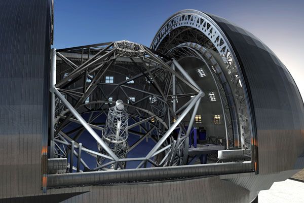 A computer-generated art concept of the European Extremely Large Telescope.