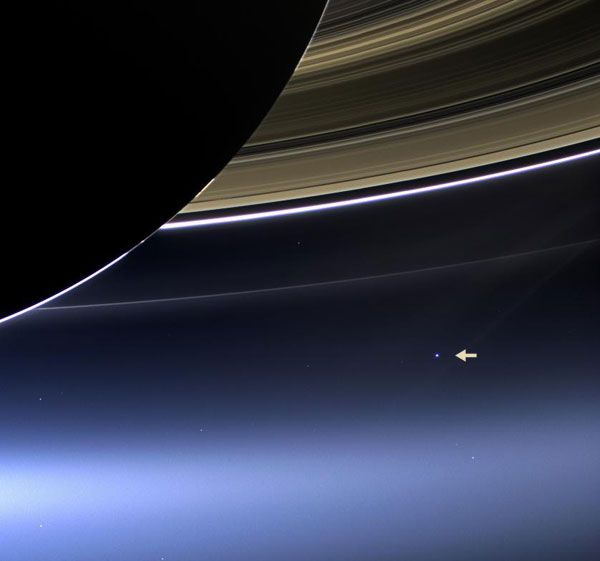 Earth as seen from NASA's Cassini spacecraft at Saturn (900 million miles away), on July 19, 2013.
