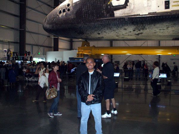 Visiting space shuttle Endeavour inside the Samuel Oschin Pavilion at the California Science Center in Los Angeles, on November 16, 2012.