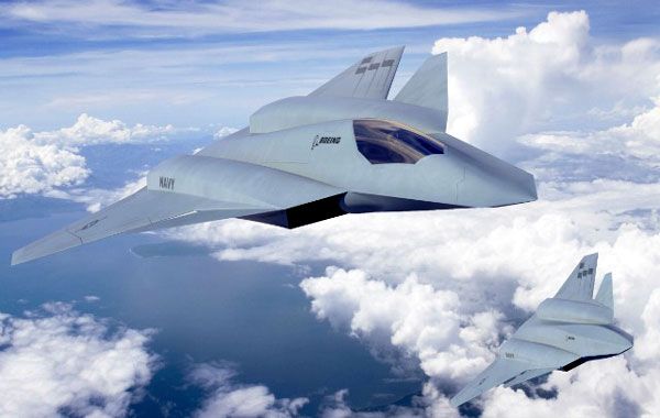 An artist's concept of Boeing's F/A-XX stealth fighter jet.