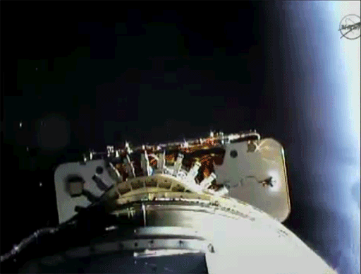 RocketCam footage of the GRAIL-A spacecraft separating from its Delta II rocket's adapter ring, on September 10, 2011.