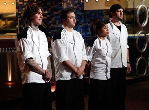 The four HELL'S KITCHEN Season 9 finalists: Tommy Stevens, Paul Niedermann, Elise Wims and Will Lustberg.