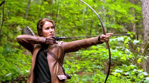 Jennifer Lawrence takes part in a kill-or-be-killed competition in THE HUNGER GAMES.