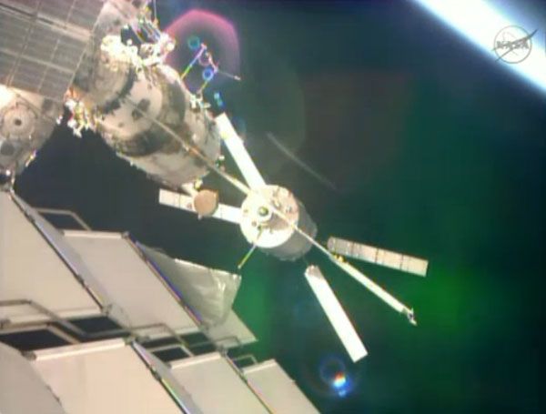The Albert Einstein ATV approaches the ISS for docking on June 15, 2013. The Albert Einstein ATV approaches the ISS for docking on June 15, 2013.