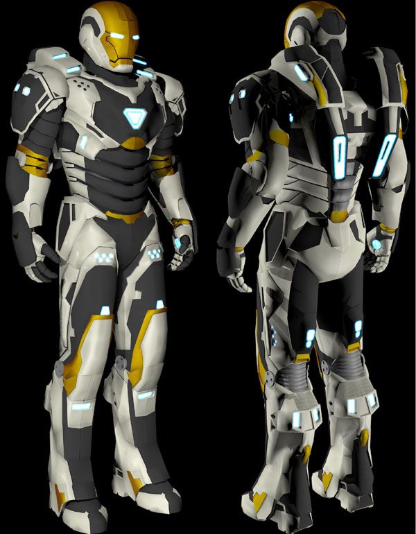 Another illustration of the Deep Space Armor from IRON MAN 3.