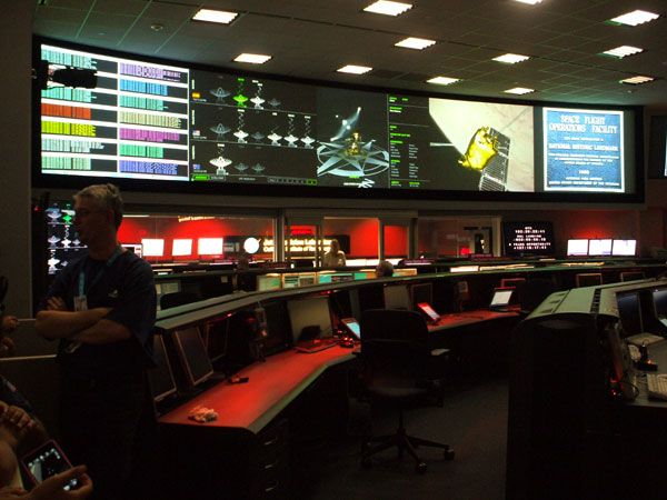 A glimpse of the Space Flight Operations Facility, JPL's 'Mission Control', on June 10, 2012.