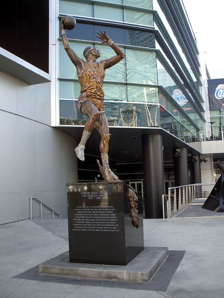 A photo I took of Kareem Abdul-Jabbar's new statue outside of STAPLES Center in Los Angeles, on December 7, 2012.