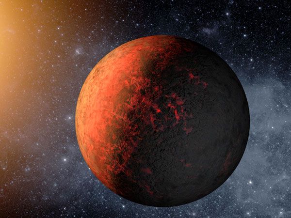 An artist's concept of the exoplanet Kepler-20e.