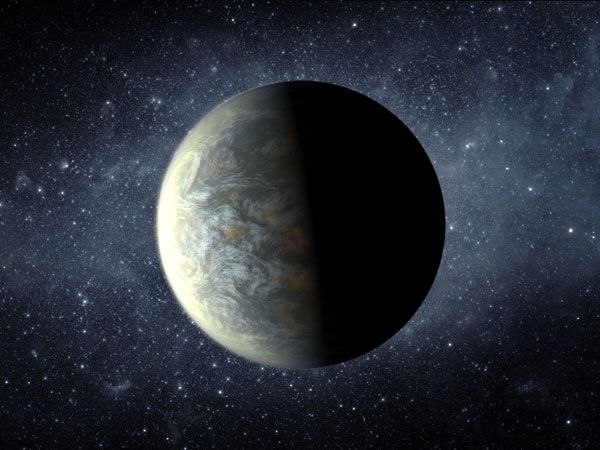 An artist's concept of the exoplanet Kepler-20f.