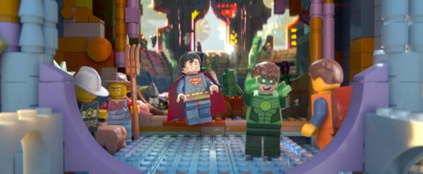 Emmet is greeted by Superman (Channing Tatum) and the Green Lantern (Jonah Hill) in THE LEGO MOVIE. Emmet is greeted by Superman (Channing Tatum) and the Green Lantern (Jonah Hill) in THE LEGO MOVIE.