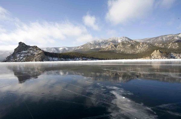 Lake Baikal, frozen.