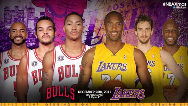 The Los Angeles Lakers take on the Chicago Bulls at STAPLES Center on December 25.