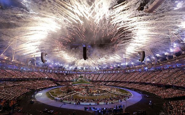London's Olympic Closing Ceremony concludes with fireworks on August 12, 2012.