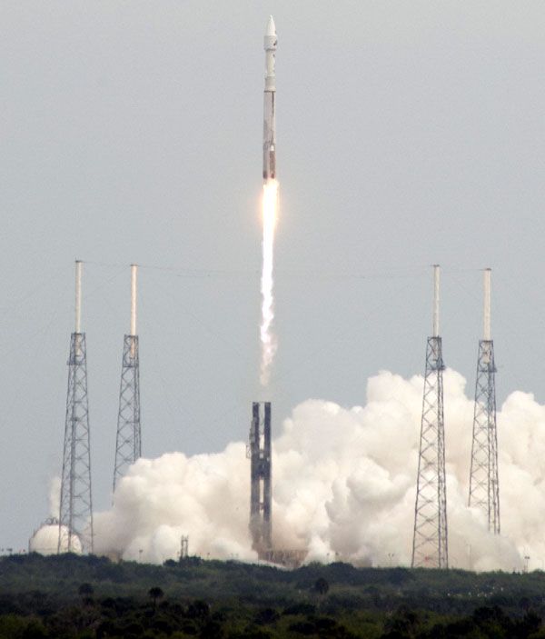 The MAVEN spacecraft is launched from Cape Canaveral Air Force Station in Florida on November 18, 2013.