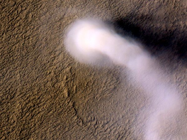 An image of a Red Planet twister, taken by NASA's Mars Reconnaissance Orbiter (MRO) on March 14, 2012.