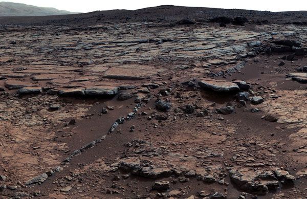 An image of Yellowknife Bay at Gale Crater on Mars, taken by NASA's Curiosity rover on December 24, 2012.