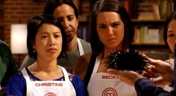Christine Ha and Becky Reams learn how to cook sea urchin in tonight's episode of MASTERCHEF.