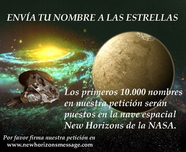 A New Horizons Message Initiative poster in Spanish.