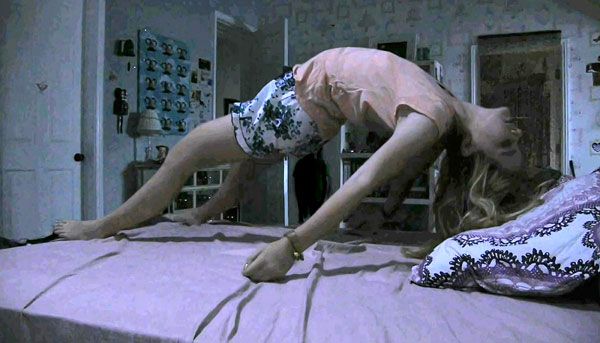 Alex is the victim of paranormal activity in PARANORMAL ACTIVITY 4. Alex is the victim of paranormal activity in PARANORMAL ACTIVITY 4.