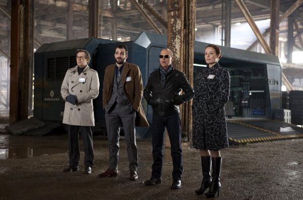 Dr. Dennett Norton (Gary Oldman), Tom Pope (Jay Baruchel), Raymond Sellars (Michael Keaton) and Liz Kline (Jennifer Ehle) are members of OmniCorp in ROBOCOP. Dr. Dennett Norton (Gary Oldman), Tom Pope (Jay Baruchel), Raymond Sellars (Michael Keaton) and Liz Kline (Jennifer Ehle) are members of OmniCorp in ROBOCOP.