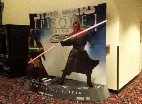 A STAR WARS: THE PHANTOM MENACE marquee at my local AMC theater.