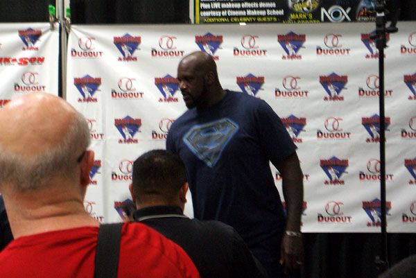 Shaquille O'Neal does an autograph signing at the Frank & Son Collectible Show in City of Industry, California...on August 10, 2013.
