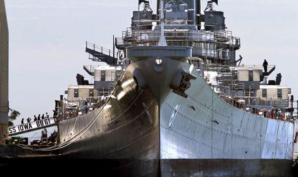 The USS Iowa was President Franklin D. Roosevelt's favorite naval transport in World War II. 