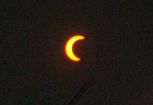 The Moon is about to pass in front of the Sun during the annular solar eclipse on May 20, 2012.