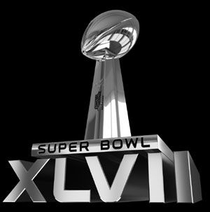 The logo for Super Bowl XLVII.