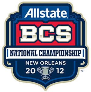 The logo for the 2012 BCS National Championship Game in New Orleans, Louisiana.