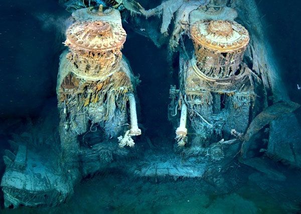 A close-up of two of Titanic's engines.