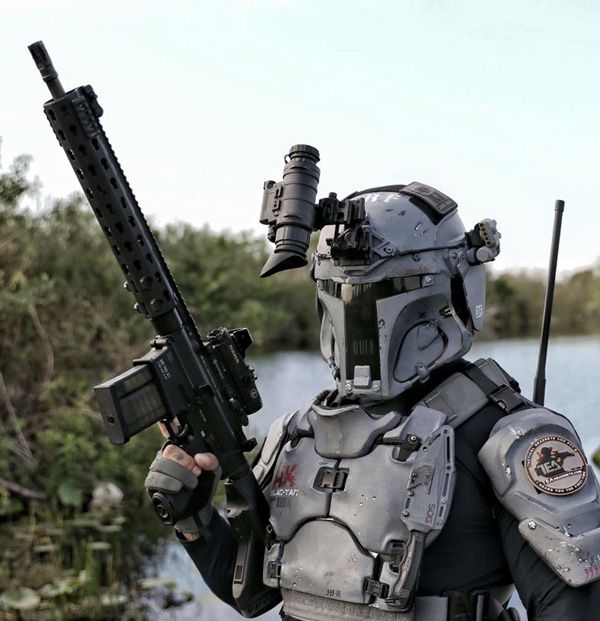 AR500-developed ballistic armor...inspired by the Mandalorian suit worn by Boba Fett in the STAR WARS saga.