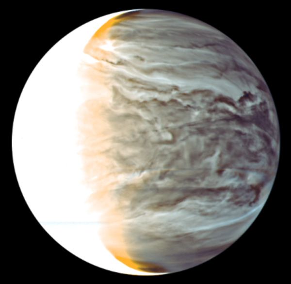 An image of Venus that was taken by Akatsuki using the spacecraft's Longwave IR camera on March 25, 2016 (Japan Standard Time).