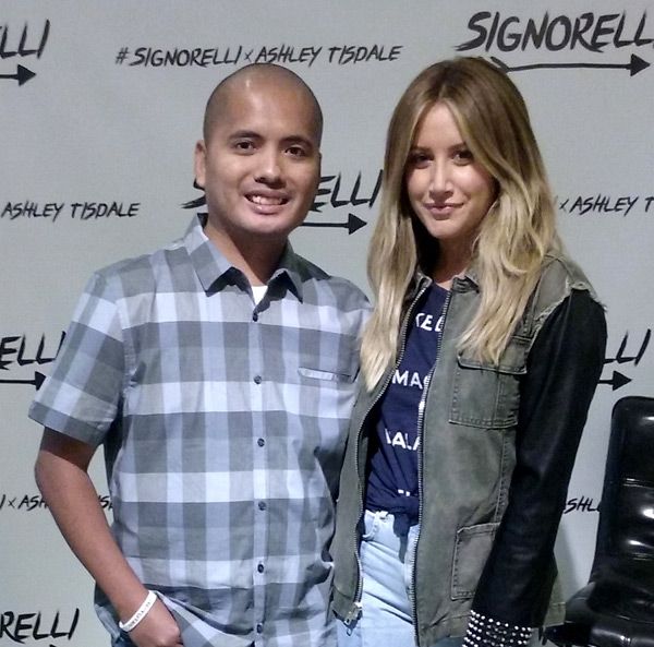Posing with Ashley Tisdale during her meet-and-greet at the Bloomingdale's department store in Santa Monica...on September 10, 2016.