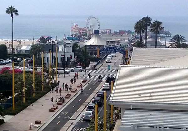 Taking a photo of Santa Monica Pier, located just a few blocks down the street, after meeting Ashley Tisdale at the Bloomingdale's department store on September 10, 2016.