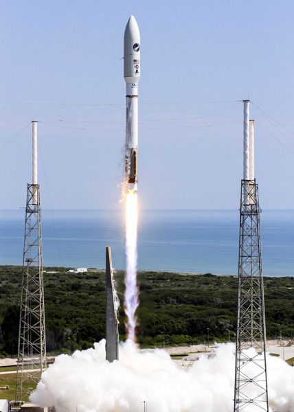 An Atlas V rocket carrying the U.S. Air Force's X-37B Orbital Test Vehicle and The Planetary Society's LightSail spacecraft lifts  off from Cape Canaveral Air Force Station in Florida...on May 20, 2015.