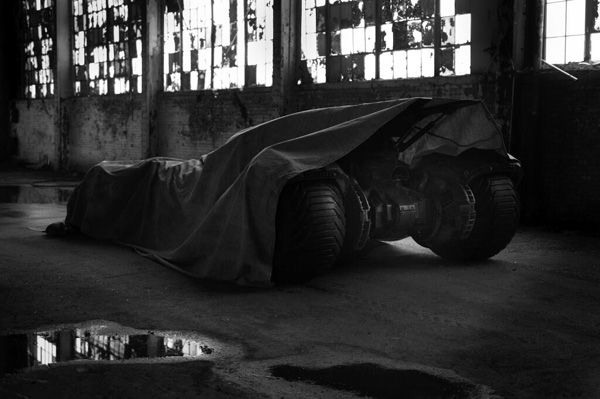 A sneak peek of the Batmobile from 2016's BATMAN VS. SUPERMAN. A sneak peek of the Batmobile from 2016's BATMAN VS. SUPERMAN.