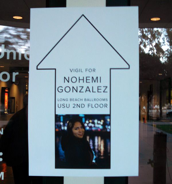A vigil is held for Nohemi Gonzalez inside the University Student Union at CSULB...on November 15, 2015.