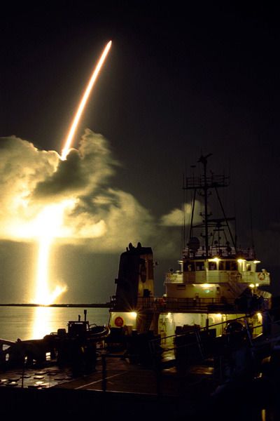 NASA's Cassini spacecraft launches from Cape Canaveral Air Force Station in Florida...on October 15, 1997.